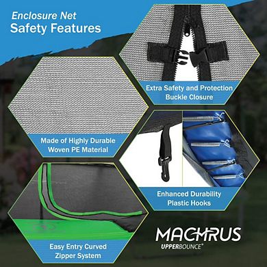 Machrus Upper Bounce Trampoline Net,fits 14' Frame, Using 8 Straight Poles-installs Outside Of Frame