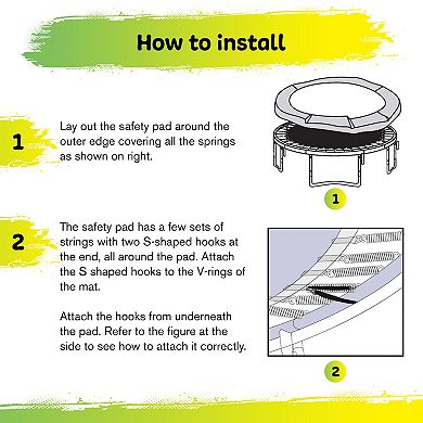 Machrus Upper Bounce Trampoline Super Spring Cover - Safety Pad, Fits Round Frame