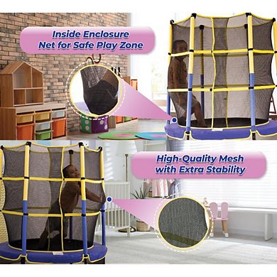 Machrus Upper Bounce 55" Kiddy Trampoline & Enclosure Set - Easy Assembly