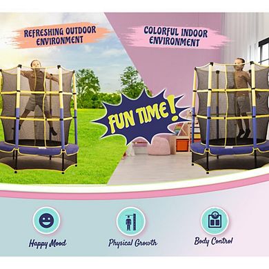 Machrus Upper Bounce 55" Kiddy Trampoline & Enclosure Set - Easy Assembly