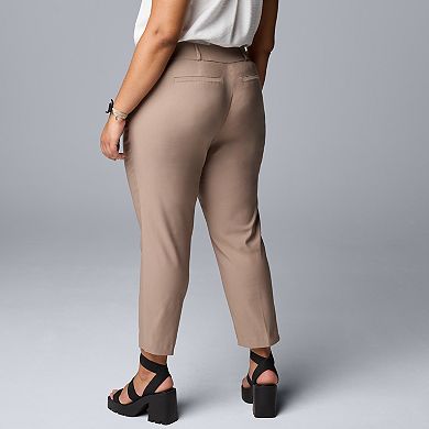 Plus Size Simply Vera Vera Wang Polished Twill Ankle Pants