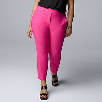 Plus Size Simply Vera Vera Wang Polished Twill Ankle Pants