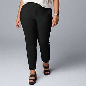 Plus Size Simply Vera Vera Wang Polished Twill Ankle Pants