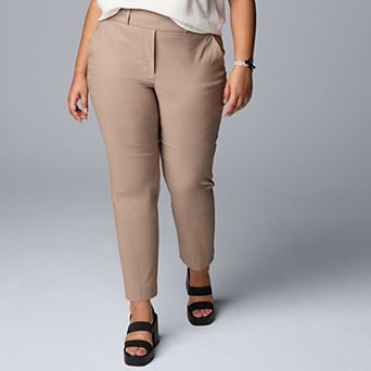 Plus Size Simply Vera Vera Wang Polished Twill Ankle Pants
