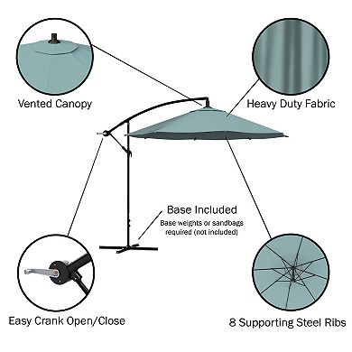 Pure Garden 10-ft. Overhanging Patio Umbrella