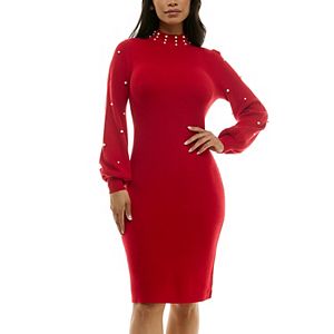 Women's Nina Leonard Sequins Sweater Dress