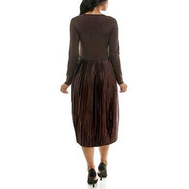 Women's Nina Leonard Lurex Knit Dress