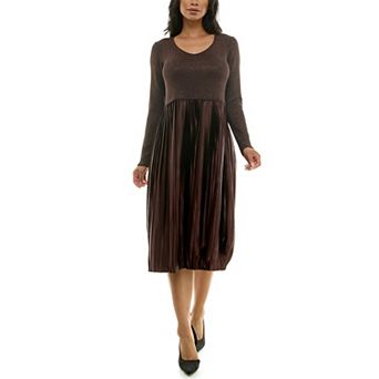 Women's Nina Leonard Lurex Knit Dress