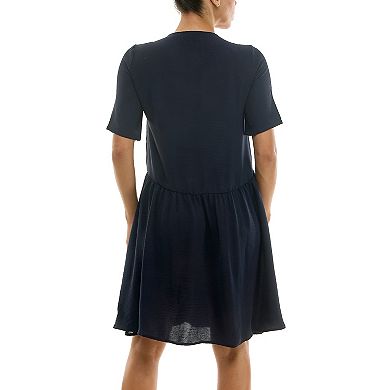 Women's Nina Leonard Button Front Trapeze Dress