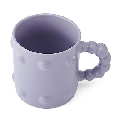 Beaded Embossed Purple Mug