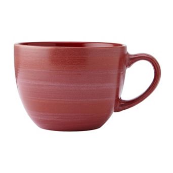 Red Stoneware Cappuccino Mug