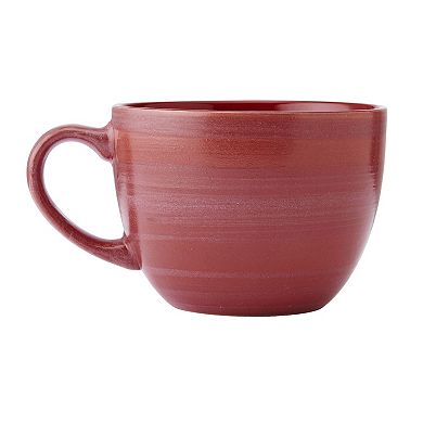 Red Stoneware Cappuccino Mug