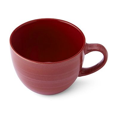 Red Stoneware Cappuccino Mug