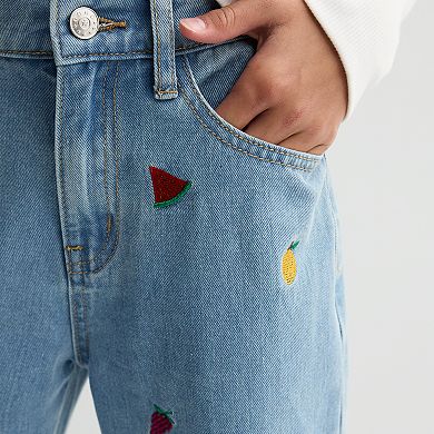 Girls 7-16 Gogo Star All Over Fruit Embroidered Jeans