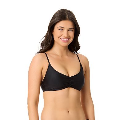 Juniors' Hurley Solid Front Shirred Bralette Swim Top