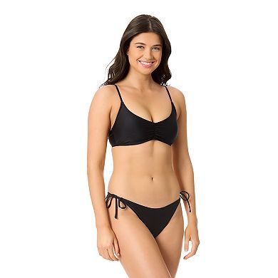 Juniors' Hurley Solid Front Shirred Bralette Swim Top