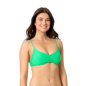 Juniors' Hurley Solid Front Shirred Bralette Swim Top