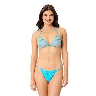 Juniors' Hurley Chevron Knit Front Slide Cheeky Swim Bottoms