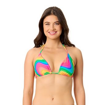 Juniors' Hurley Rainbow Wave Reversible Triangle Bikini Swim Top