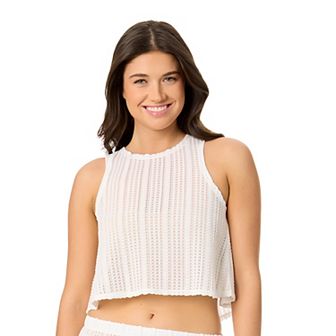 Juniors' Hurley Solid Knit Crochet Swim Cover-Up Tank