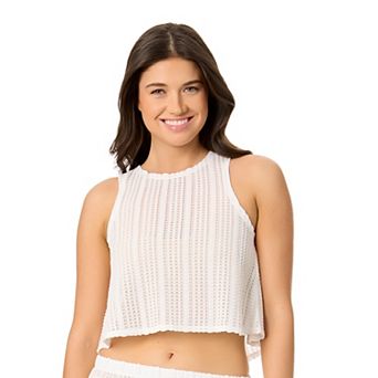 Juniors' Hurley Solid Knit Crochet Swim Cover-Up Tank