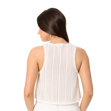 Juniors' Hurley Solid Knit Crochet Swim Cover-Up Tank