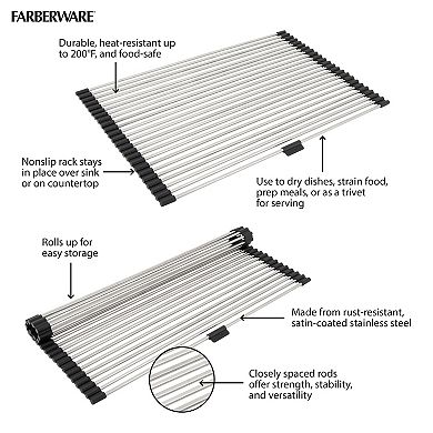 Farberware® Stainless Steel Large Rolling Drying Rack