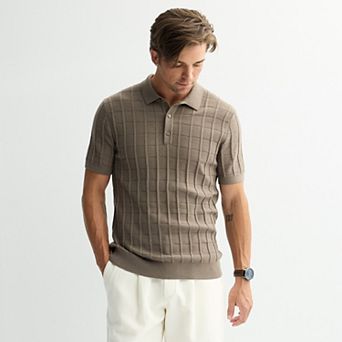 Men's Apt. 9 Short Sleeve Textural Sweater Polo