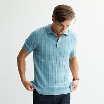 Men's Apt. 9 Short Sleeve Textural Sweater Polo