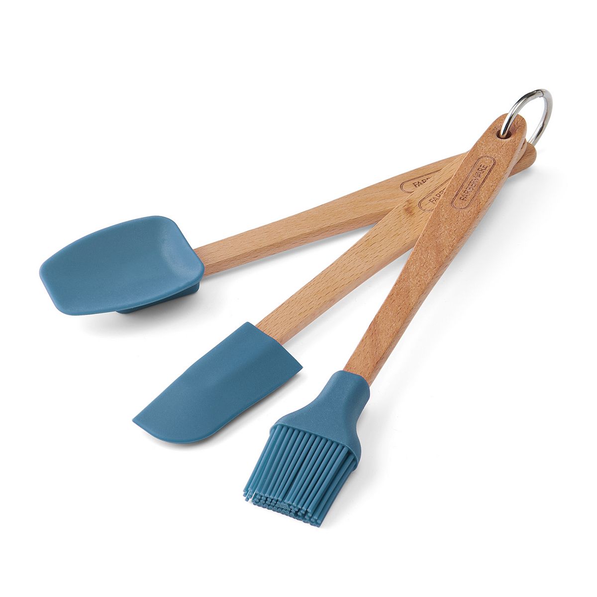 Farberware® Classic 3 pc Mini Basting Brush, Spoon & Spatula Set - Blue