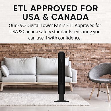 EVO 42-in. Wi-Fi Electronic Digital Tower Fan with Remote Control