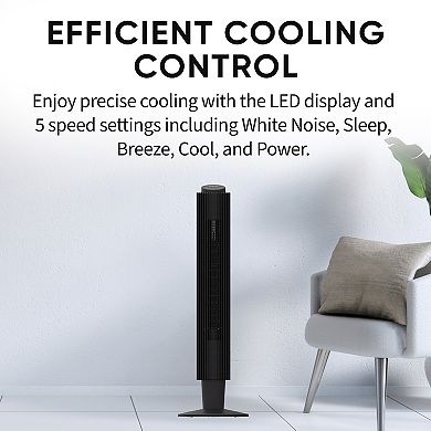 EVO 42-in. Wi-Fi Electronic Digital Tower Fan with Remote Control