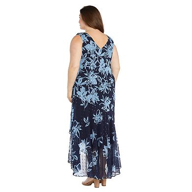Plus Size R&M Richards 2-pc. Print Chiffon Dress & Jacket Set