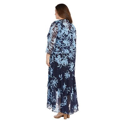 Plus Size R&M Richards 2-pc. Print Chiffon Dress & Jacket Set