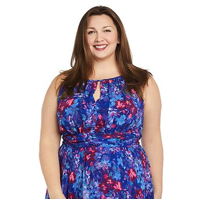 Plus Size R&M Richards Long Chiffon Halter Dress