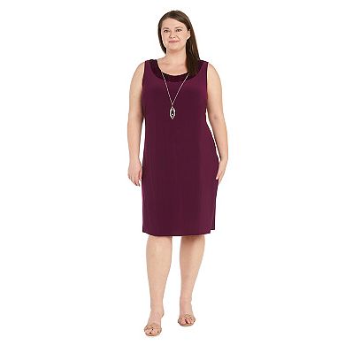 Plus Size R&M Richards 2-pc. Banded Glitter Velvet Trim Jacket & Dress Set