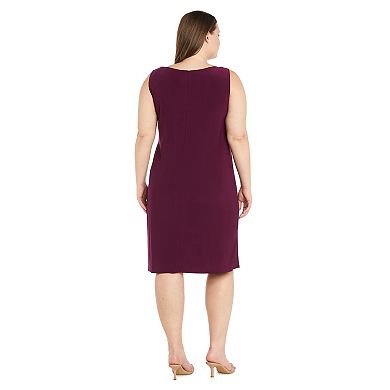 Plus Size R&M Richards 2-pc. Banded Glitter Velvet Trim Jacket & Dress Set
