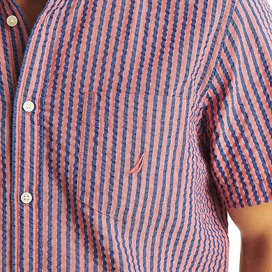 Men's Nautica Short-Sleeve Striped Seersucker Shirt