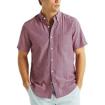 Men's Nautica Short-Sleeve Striped Seersucker Shirt