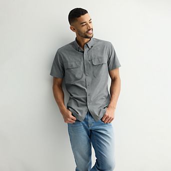 Men's Sonoma Goods For Life® Outdoor Short Sleeve Button-Down Shirt
