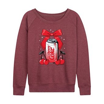 Women's Coca-Cola Cherry Can Bow French Terry Long Sleeve Tee