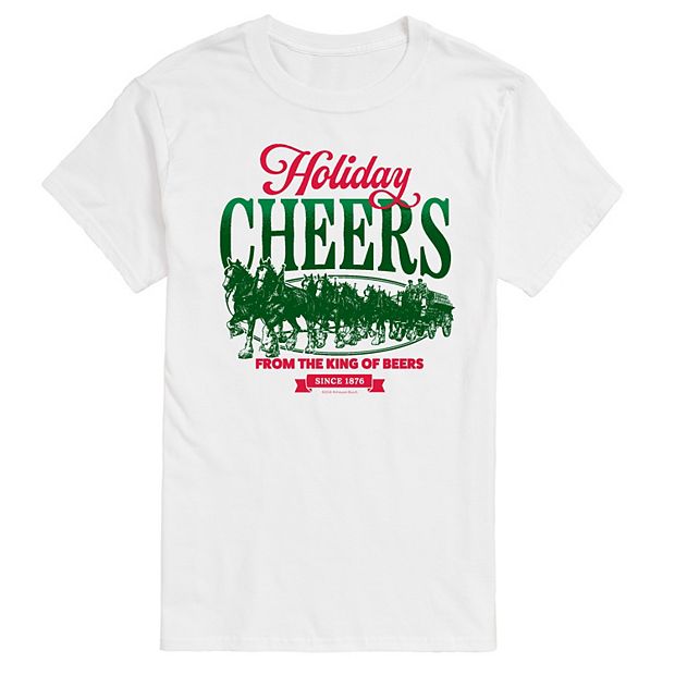 Big Tall Budweiser Clydesdales Holiday Cheers Graphic Tee