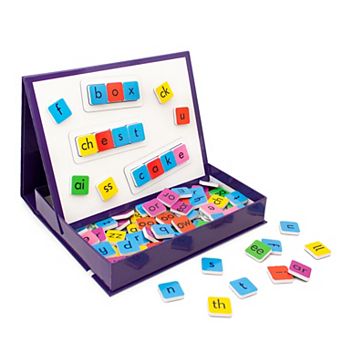 Junior Learning Rainbow Phonics Tiles with Built-In Magnetic Board