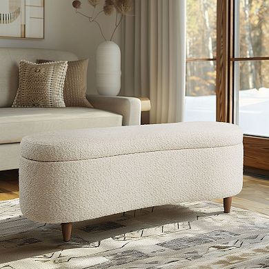 INK+IVY Bailey Boucle Flip Top Storage Bench