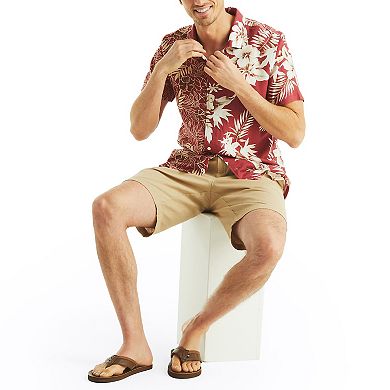 Men's Nautica Short Sleeve Printed Linen Button-Down Camp Shirt