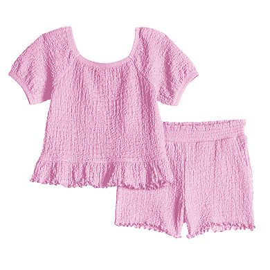 Baby & Toddler Girls Jumping Beans® Puff Sleeve Top And Short Set