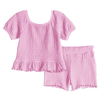 Baby & Toddler Girls Jumping Beans® Puff Sleeve Top And Short Set