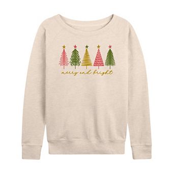 Women's Merry & Bright Christmas French Terry Long Sleeve Tee