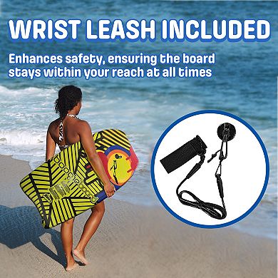 Wham-O Bodyboard with EPS Core Wrist Leash 37" Lightweight Boogie Boards Durable Body Board