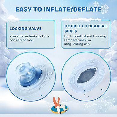 Wham-O Snowboogie Winter Snow Tube, 44" Single Rider Inflatable Animal Sled - 2PK